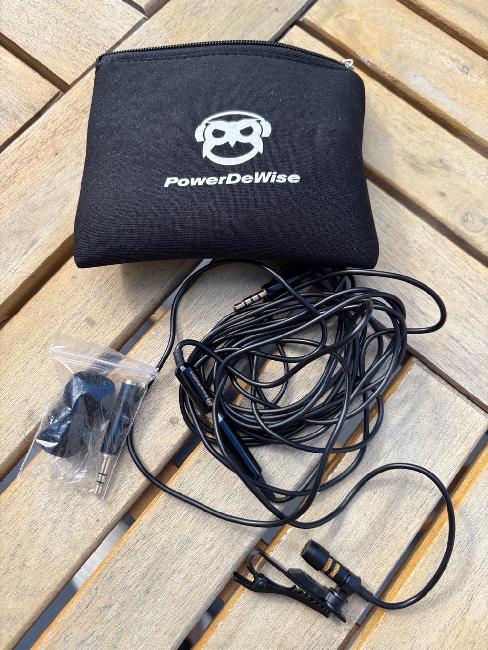 Professional Grade Black Lavalier Clip On Microphone with Carry Pouch